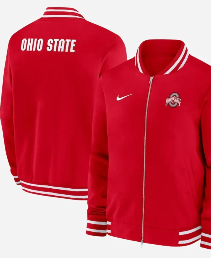 Football Team Ohio State Buckeyes 2025 Red Bomber Jacket