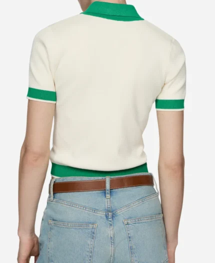 Georgia Miller Ginny & Georgia White and Green Polo Top