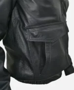 German Military Surplus Black Leather Jacket