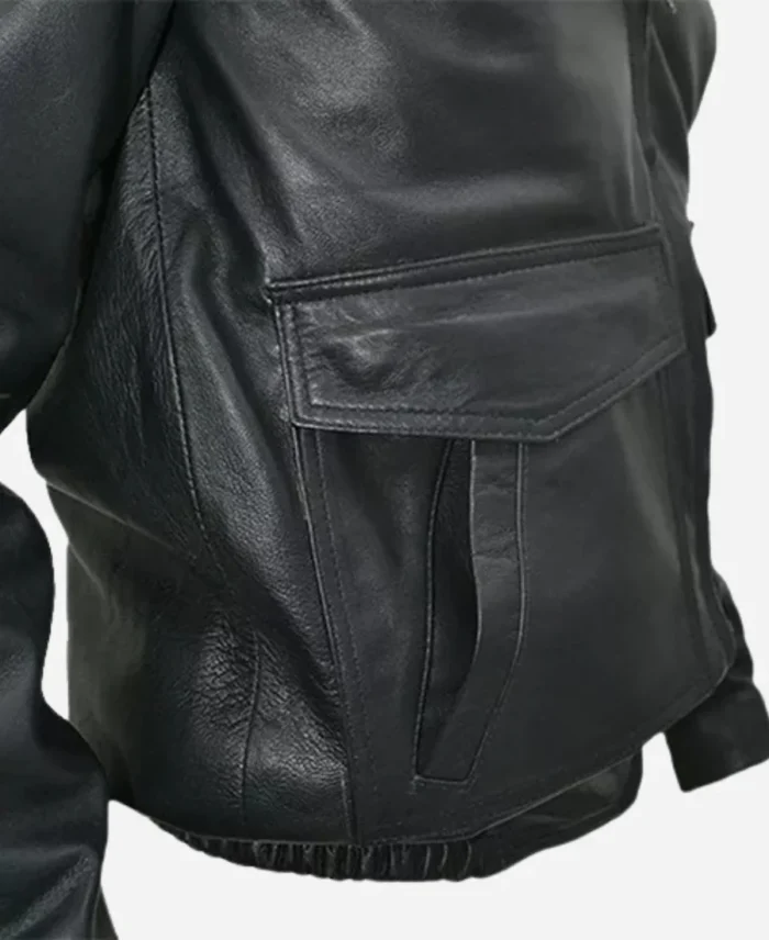 German Military Surplus Black Leather Jacket