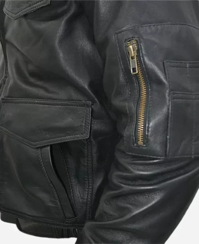 German Military Surplus Black Leather Jacket For Sale