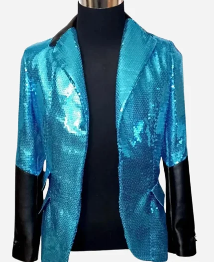Ghost Band Papa Emeritus Cosplay Blue Sequin Blazer