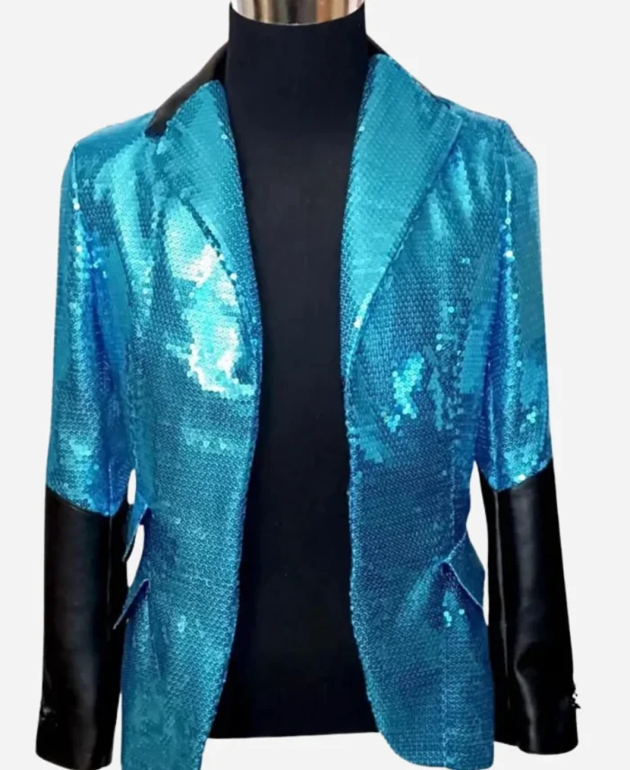 Ghost Band Papa Emeritus Cosplay Blue Sequin Blazer
