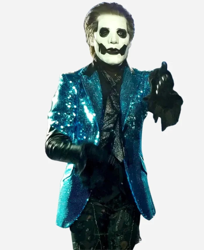 Ghost Band Papa Emeritus Cosplay Blue Sequin Blazer For Sale