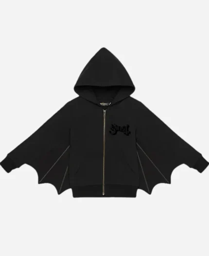 Ghost Bat Wing Black Hoodie
