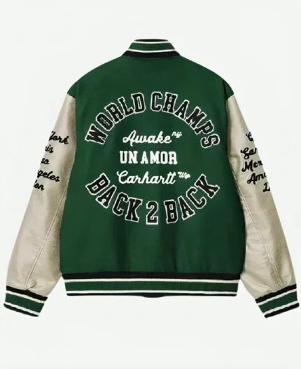 Gigi Hadid Carhartt Green Varsity Jacket