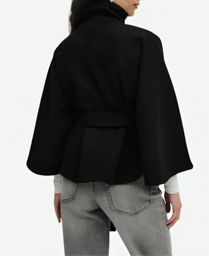 Gina-Tricot-Belt-Cape-Black-Jacket-For-Women