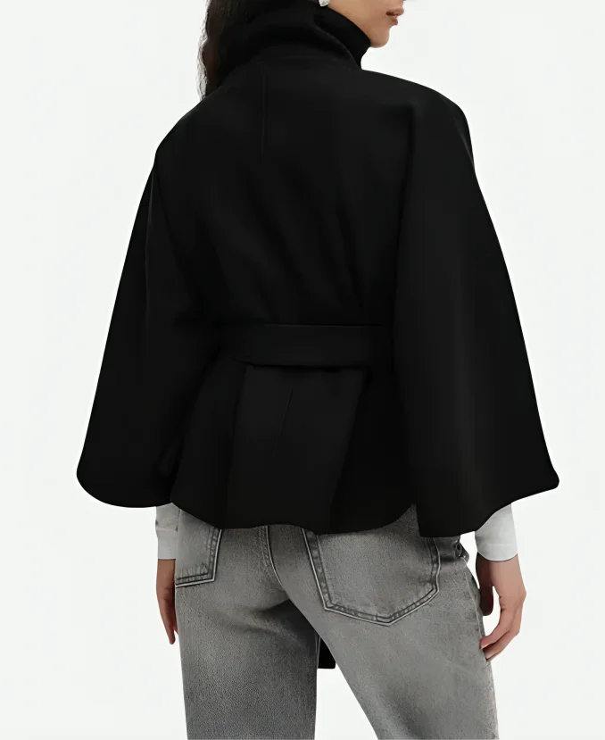 Gina-Tricot-Belt-Cape-Black-Jacket-For-Women Gina-Tricot-Belt-Cape-Black-Jacket-For-Women