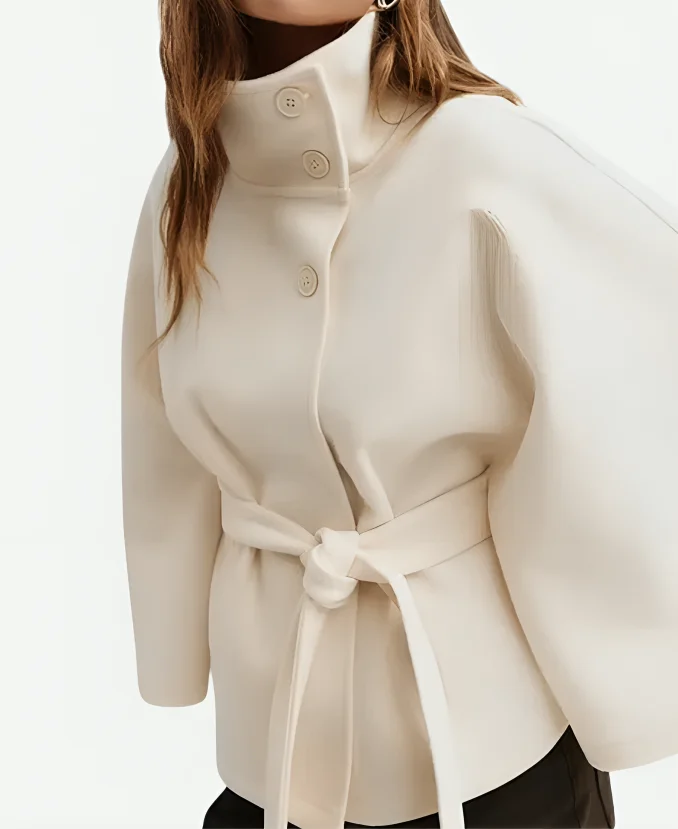Gina-Tricot-Belt-Cape-White-Jacket Gina-Tricot-Belt-Cape-White-Jacket