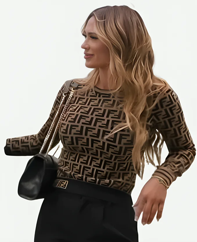 Gisselle Meneses Nunez TV Series Selling The City 2025 Crewneck Brown And Black Sweater Gisselle Meneses Nunez TV Series Selling The City 2025 Crewneck Brown And Black Sweater