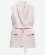 Gisselle Meneses Selling the City Pink Belted Blazer