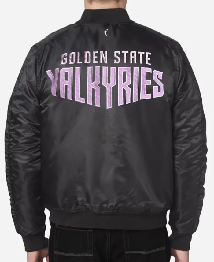 Golden-State-Valkyries-FISLL-Eclipse-Black-Full-Zip-Flight-Jacket-For-Unisex
