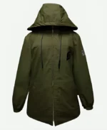 Green Snap On Hooded Jacket