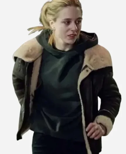 Hanna Ahlander TV Series The Are Murders 2025 Carla Sehn Black Shearling Leather Jacket