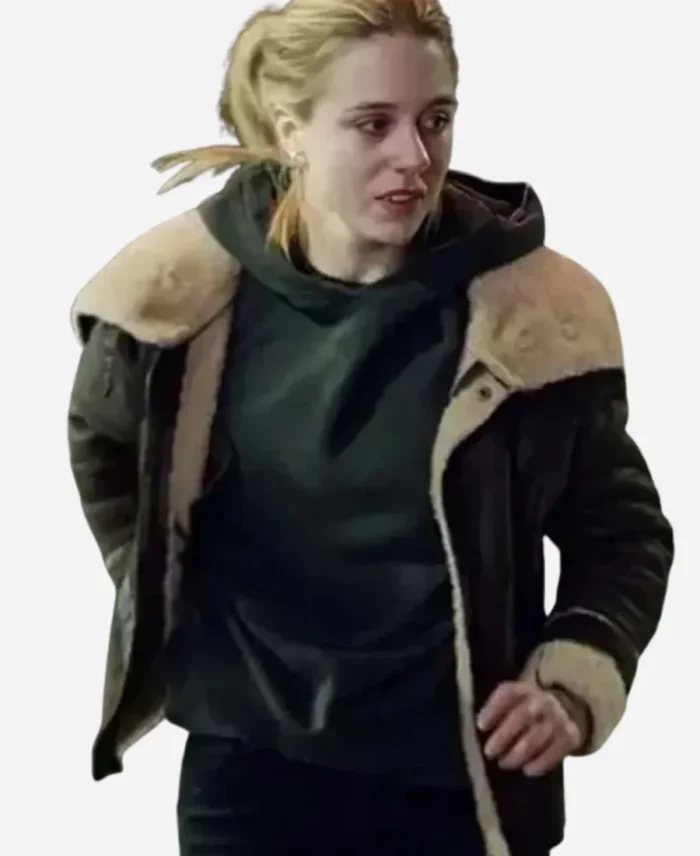 Hanna Ahlander TV Series The Are Murders 2025 Carla Sehn Black Shearling Leather Jacket