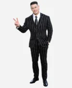 Head Of State Screening John Cena Black Striped Suit