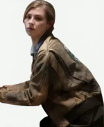 Hermione Corfield Fear Below 2025 Brown Leather Jacket