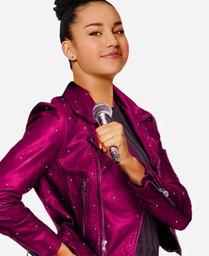 High School Musical The Series Sofia Wylie Studded Pink Leather Jacket