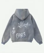 Inflation Graffiti Washed Zip Up Oversized Hoodie