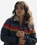 Isabela Merced TV Series The Last Of Us S02 Dina Rainbow Striped Puffer Jacket