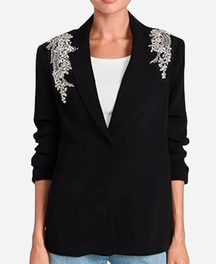 Jean Smart Hacks S04 Black Embellished Blazer
