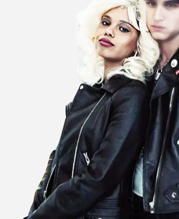 Jessica Davis 13 Reasons Why Alisha Boe Black Biker Leather Jacket