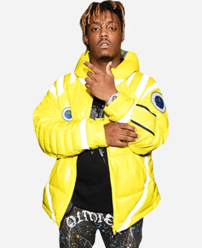 Juice Wrld Yellow Puffer Jacket For Sale