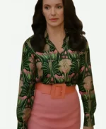 Kristin Davis And Just Like That S03 Printed Blouse