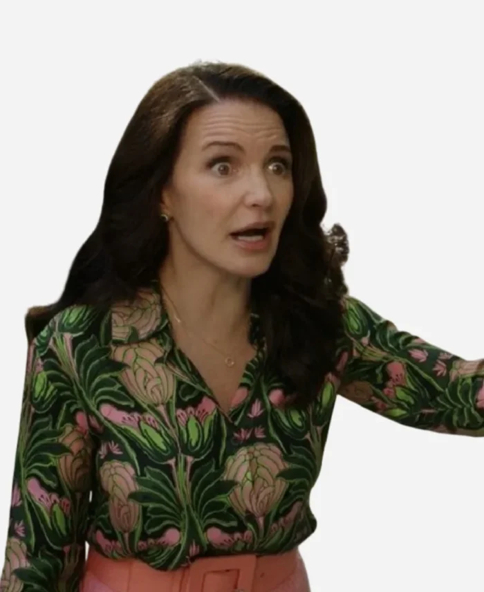 Kristin Davis Tv-Series And Just Like That Charlotte York Green Printed Blouse For Sale