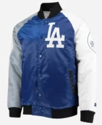 LA Dodgers Satin Tri-Color Jacket Front