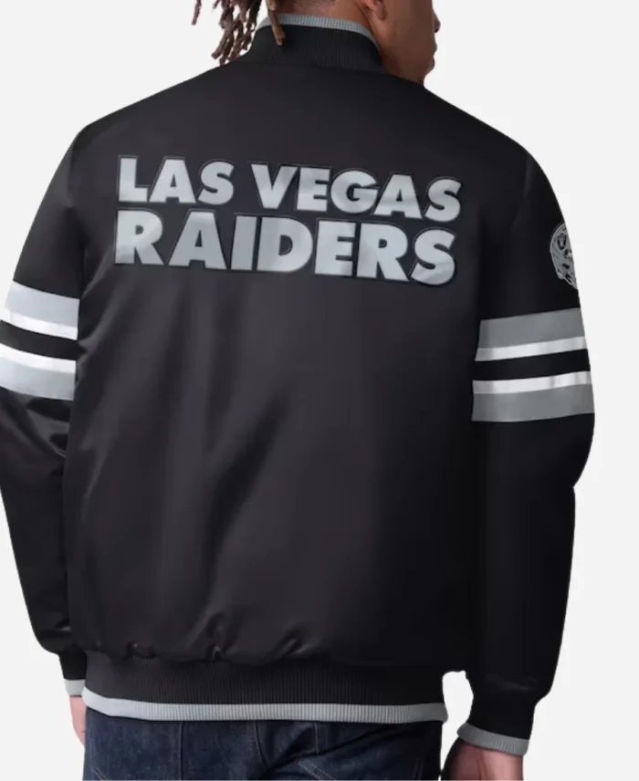 Las-Vegas-Raiders-Scout-I-Varsity-Black-Full-Snap-Satin-Jacket-For-Sale