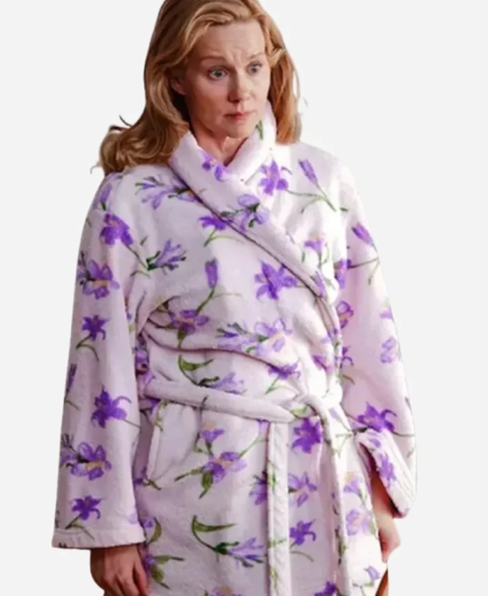 Laura Linney Floral Fur Robe For Sale