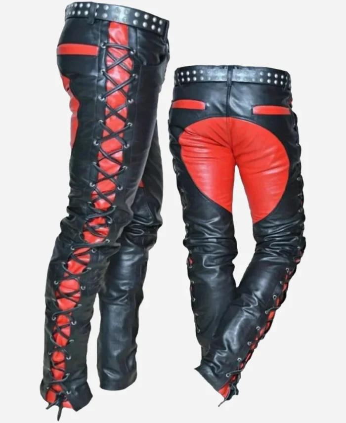 Leather Pants with Side and Front Laces