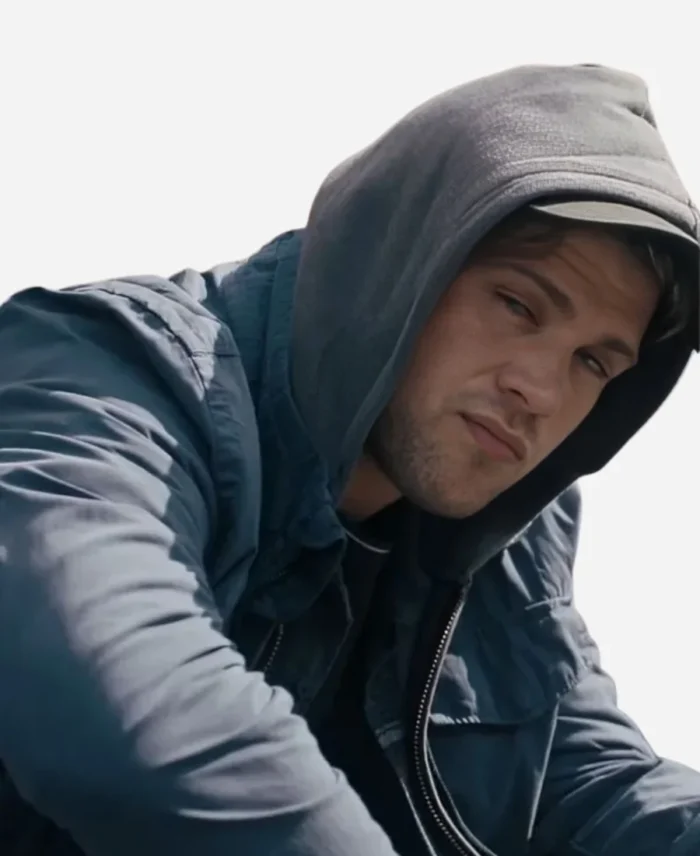 Leo Woodall TV Series Prime Target Edward Brooks Blue Hooded Jacket