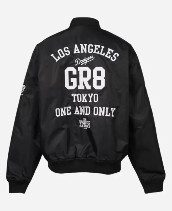 Los Angeles Dodgers x GR8 Tokyo Series Varsity Black Jacket