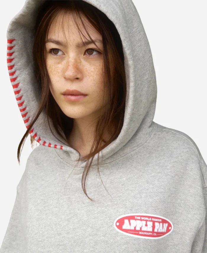 Madhappy Apple Pan Pie Pullover Grey Fleece Hoodie For Sale
