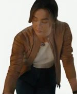 Maggie Q Ballard S01 Brown Leather Jacket