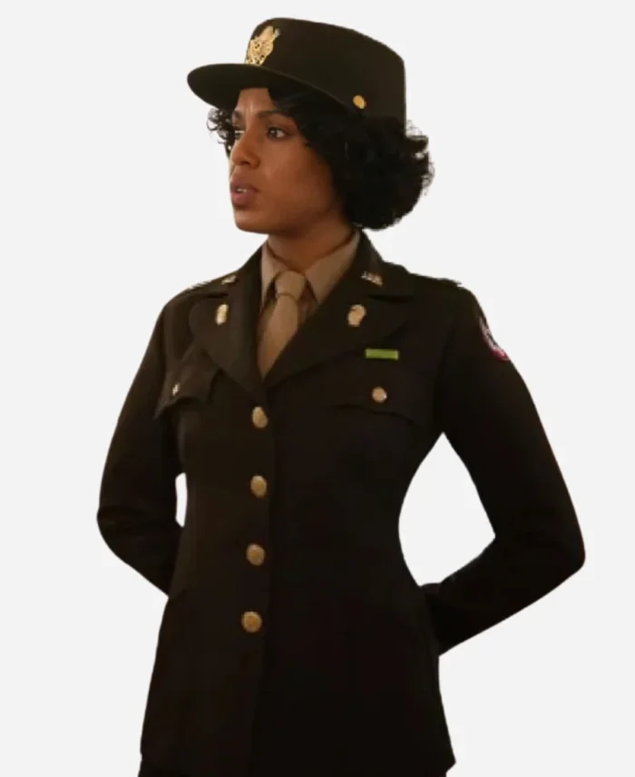 Major Charity Adams Movie The Six Triple Eight Kerry Washington Green Military Jacket