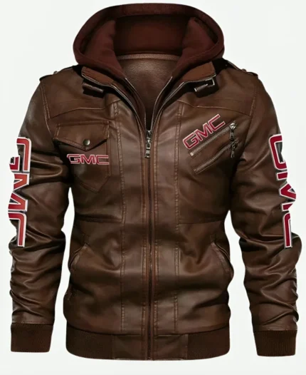 Men's GMC Hooded Leather Jacket For Sale