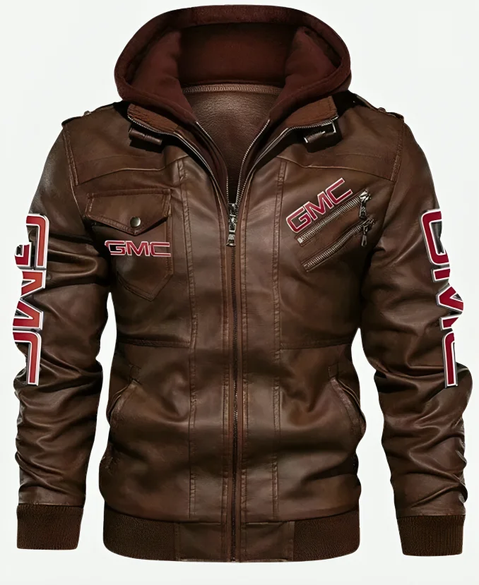 Men's GMC Hooded Leather Jacket For Sale Men's GMC Hooded Leather Jacket For Sale