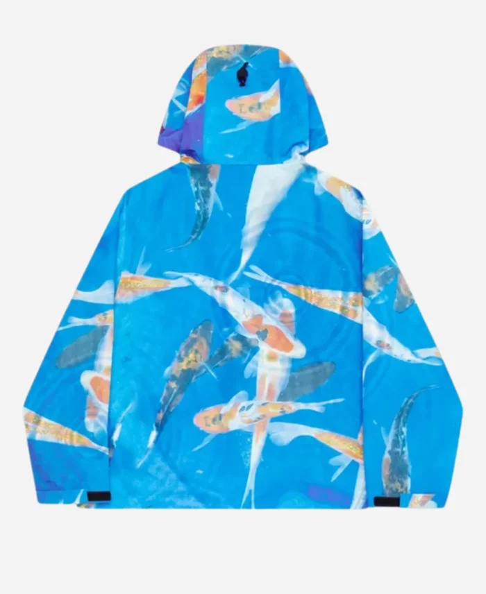 Metra Koi Blue Fish Printed Jacket