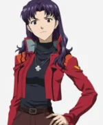 Misato Katsuragi Neon Genesis Evangelion Cosplay Red Leather Jacket