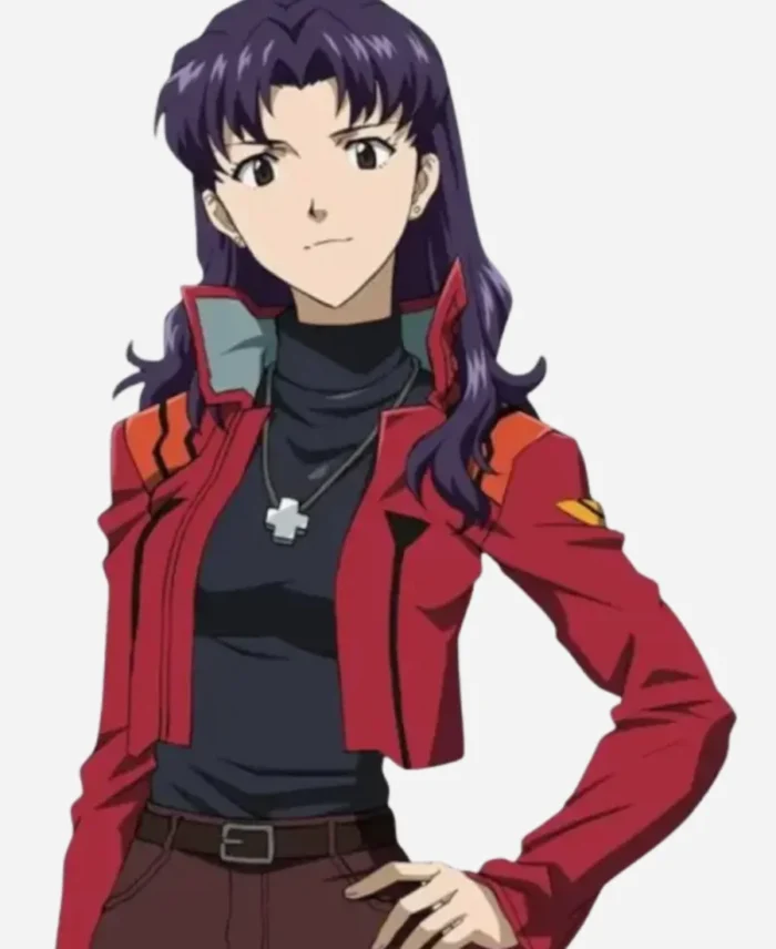 Misato Katsuragi Neon Genesis Evangelion Cosplay Red Leather Jacket