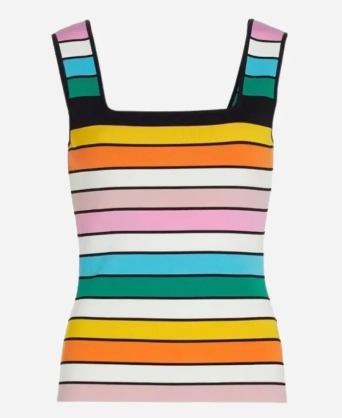 Morgan Radford NBC News Daily 2025 Striped Multicolor Tank Top