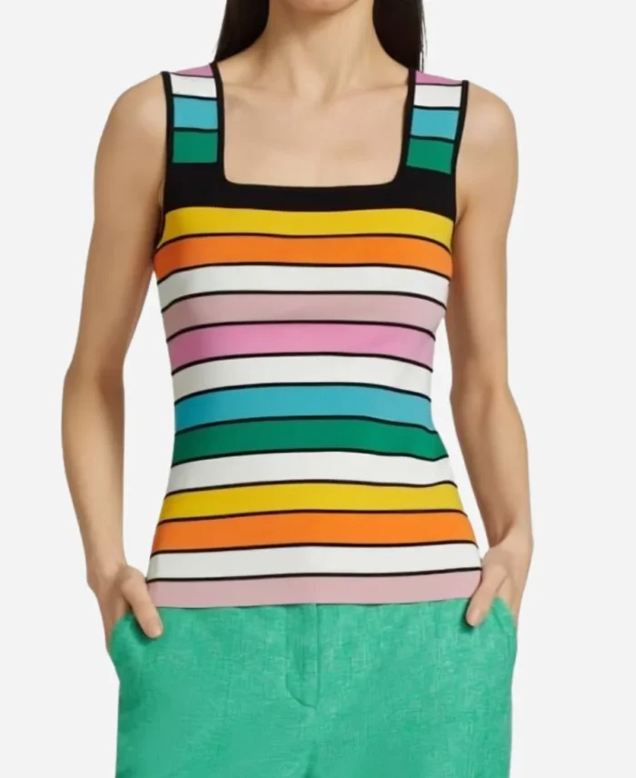 Morgan Radford News Daily 2025 Striped Tank Top