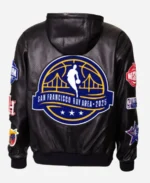 NBA All-Star San Francisco Bay Area Black Hooded Leather Jacket