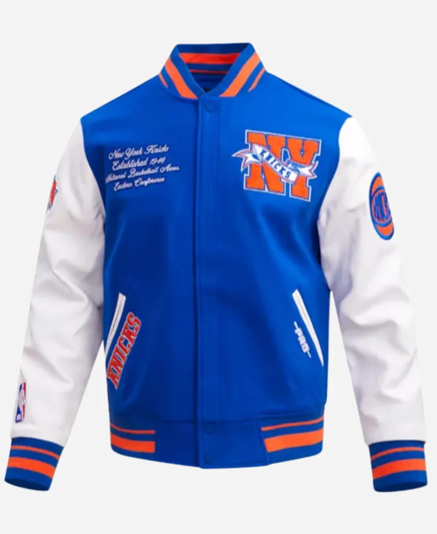 NBA New York Knicks Blue Wool Jacket NBA New York Knicks Blue Wool Jacket