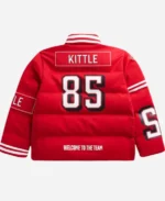 NFL Player 2025 George Kittle Scarlet San Francisco 49ers Red Puffer Jacket