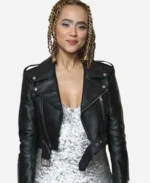Nathalie Emmanuel BAFTA 2025 Leather Jacket