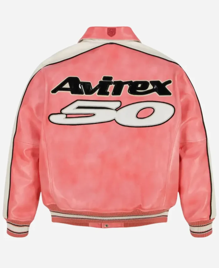 Neymar-Hellstar-50th-Avirex-Leather-Pink-And-White-Jacket-